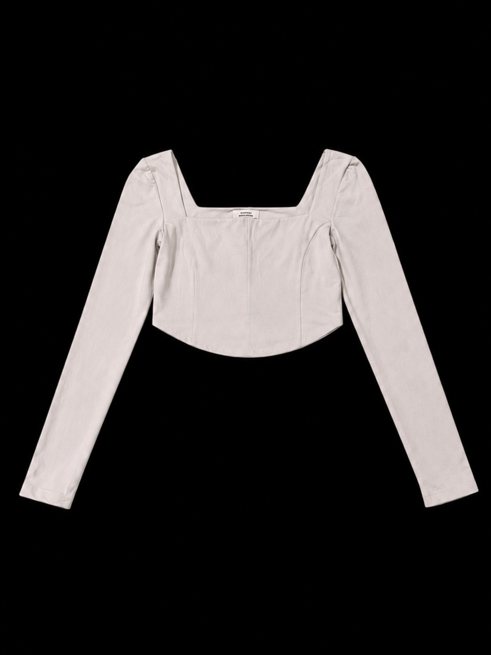 Babaton Wilfred L Cream Square Neck Crop Top Romantic Coquette Chic Balletcore